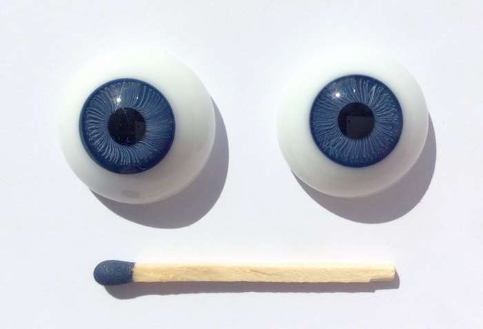 Винтажные стеклянные глаза,синие. 22 мм