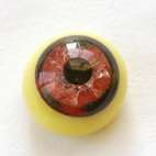 Crackle red on yellow. 10 mm 3.5 euro.