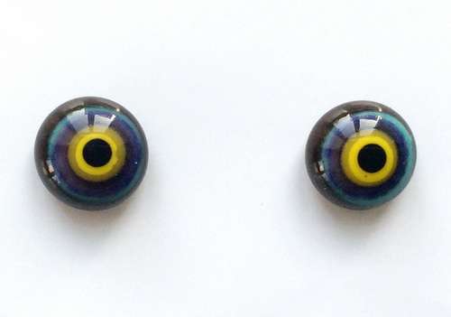Yellow violet turquoise on black. 10 mm. 5 euro.