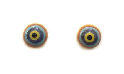 Yellow with red, blue 7mm 4 euro