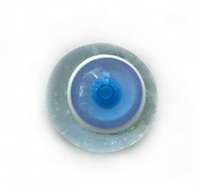 Transparent with white rim and blue iris. 9mm. 4 euro.