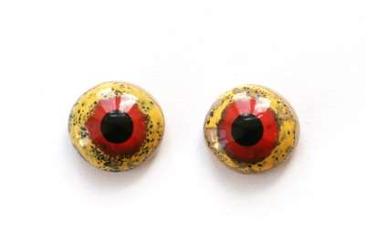Red and yellow on beiges whit crackle. 17 mm. 7 euro.