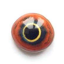 Red and yellow on beiges whit crackle. 16 mm 7 euro
