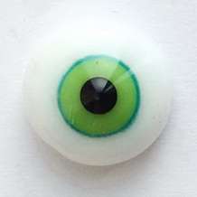 Light green with turquoise rim. 12 mm. 6.5 euro.
